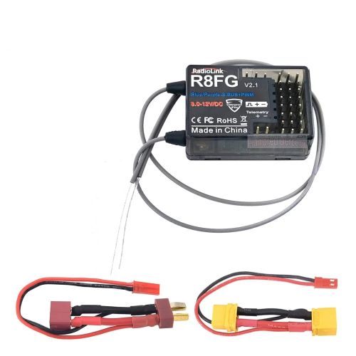 Приемник RadioLink R8FG 2.4ГГц 8CH с двойной антенной и гироскопом для RC6GS/RC8X/RC передатчика