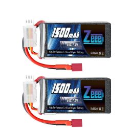 2 шт. Zeee LiPo 2S 7.4В 60C 1500мАч с разъемом Deans для FPV, дрона, лодки, авто, RC хобби