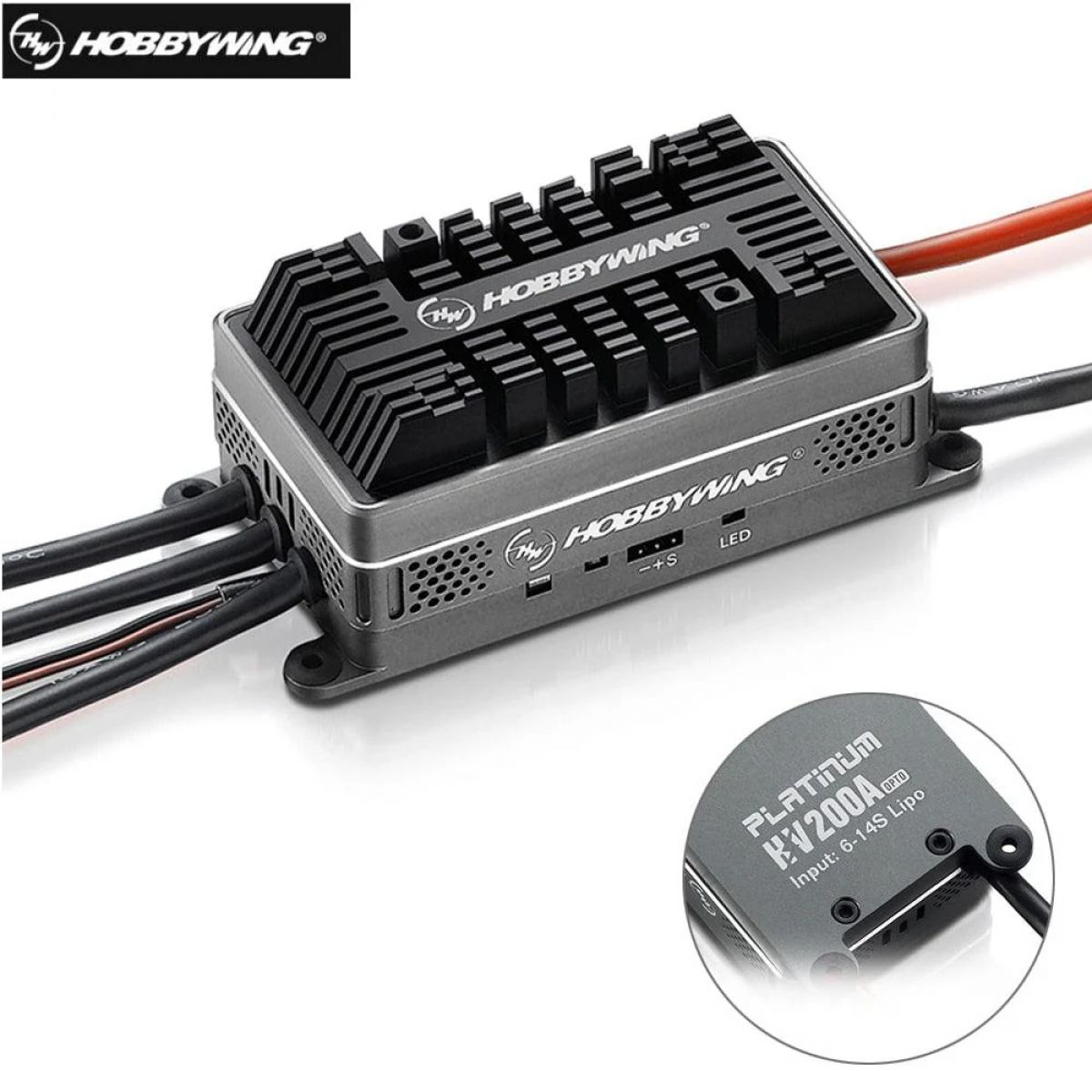 Бесколлекторный ESC Hobbywing Platinum HV 200A V4.1 6-14S Lipo SBEC/OPTO для квадрокоптера и вертолёта Бесколлекторный ESC Hobbywing Platinum HV 200A V4.1 6-14S Lipo SBEC/OPTO для квадрокоптера и вертолёта