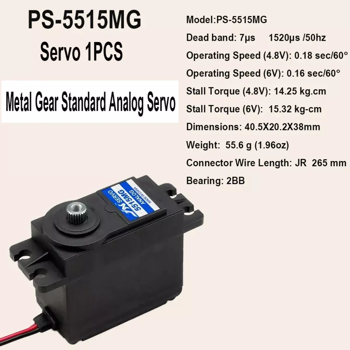 JX Servo PDI-5515MG — цифровой сервопривод 15 кг, металл, для 1:8/1:10 REMO RC авто и дронов JX Servo PDI-5515MG — цифровой сервопривод 15 кг, металл, для 1:8/1:10 REMO RC авто и дронов