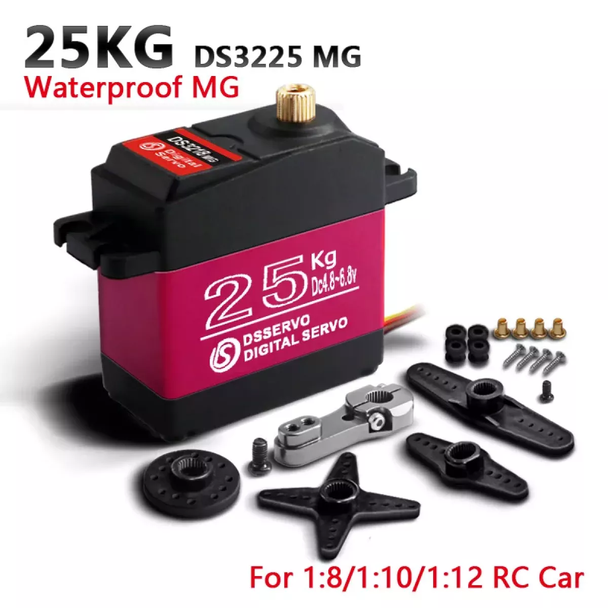 Сервопривод DSServo DS3225 25КГ 7.4В, металлический, влагозащищённый, для моделей Baja Сервопривод DSServo DS3225 25КГ 7.4В, металлический, влагозащищённый, для моделей Baja
