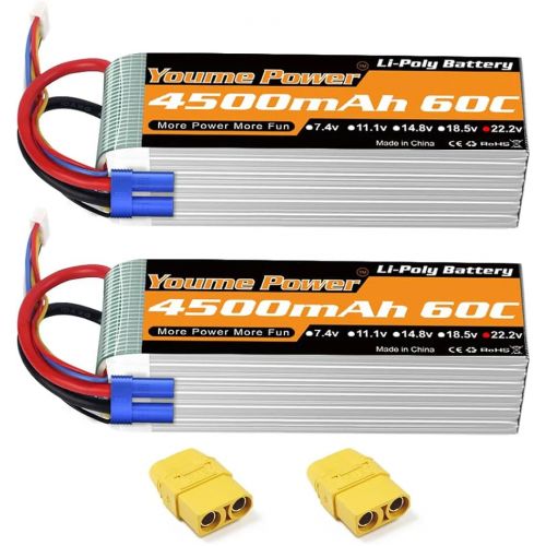 Набор 2 шт. Youme 22.2V 6S Lipo аккумулятор 3300-6500mAh T Deans XT60 XT90 EC5 EC3 для RC моделей