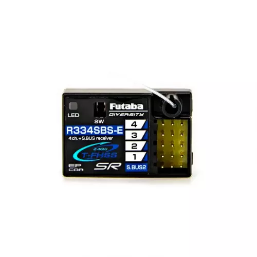 Futaba R334SBS-E 4-канальный SR T-FHSS S.Bus2 приемник, 3.7–7.4В, для скоростных EP RC авто