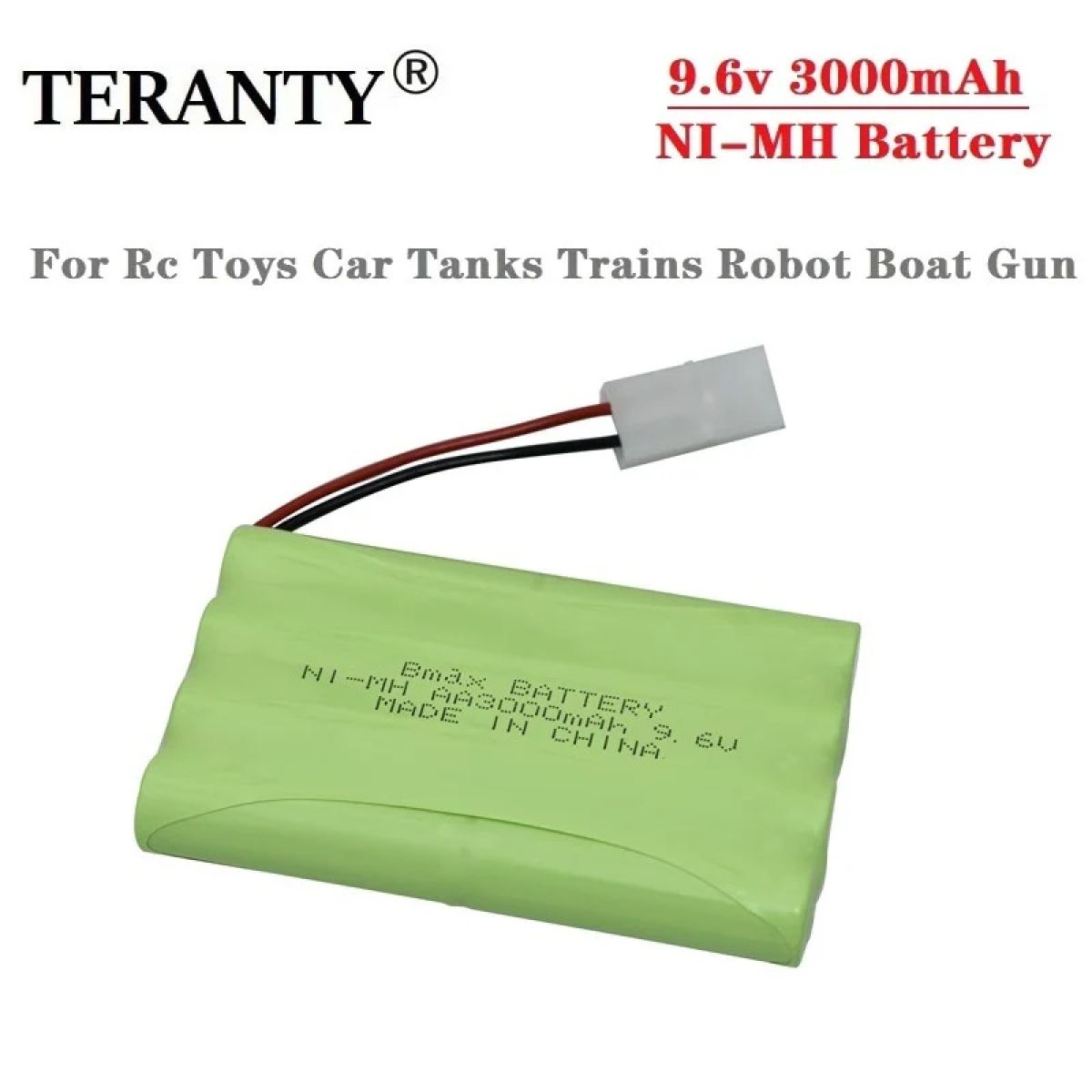 Перезаряжаемый аккумулятор Teranty 9.6V 3000mAh NiMH AA для RC игрушек, машин, танков, лодок, 5 шт. Перезаряжаемый аккумулятор Teranty 9.6V 3000mAh NiMH AA для RC игрушек, машин, танков, лодок, 5 шт.