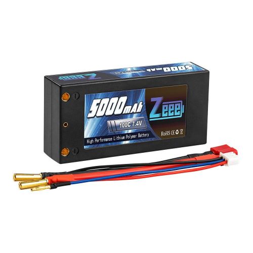 Zeee 2S 7.4V 100C 5000mAh Shorty LiPo аккумулятор Hardcase с разъемом Deans для RC 1/10 авто, лодок