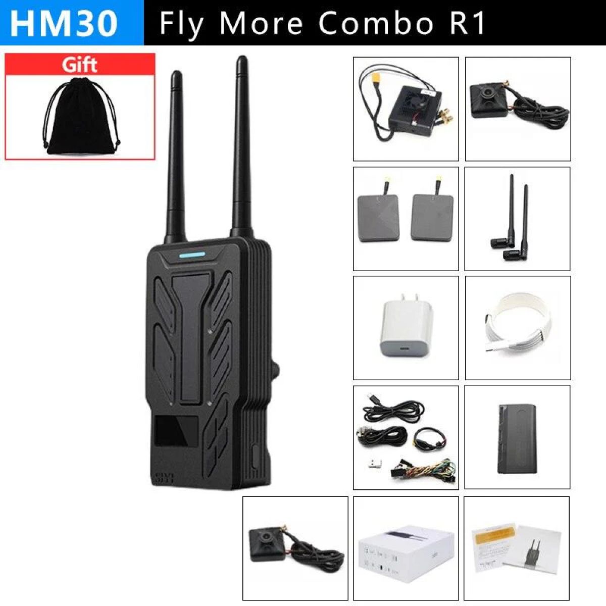 SIYI HM30 система передачи видео FPV, Full HD 1080p 60fps, дальнобойная, камера с записью R1, OSD SIYI HM30 система передачи видео FPV, Full HD 1080p 60fps, дальнобойная, камера с записью R1, OSD
