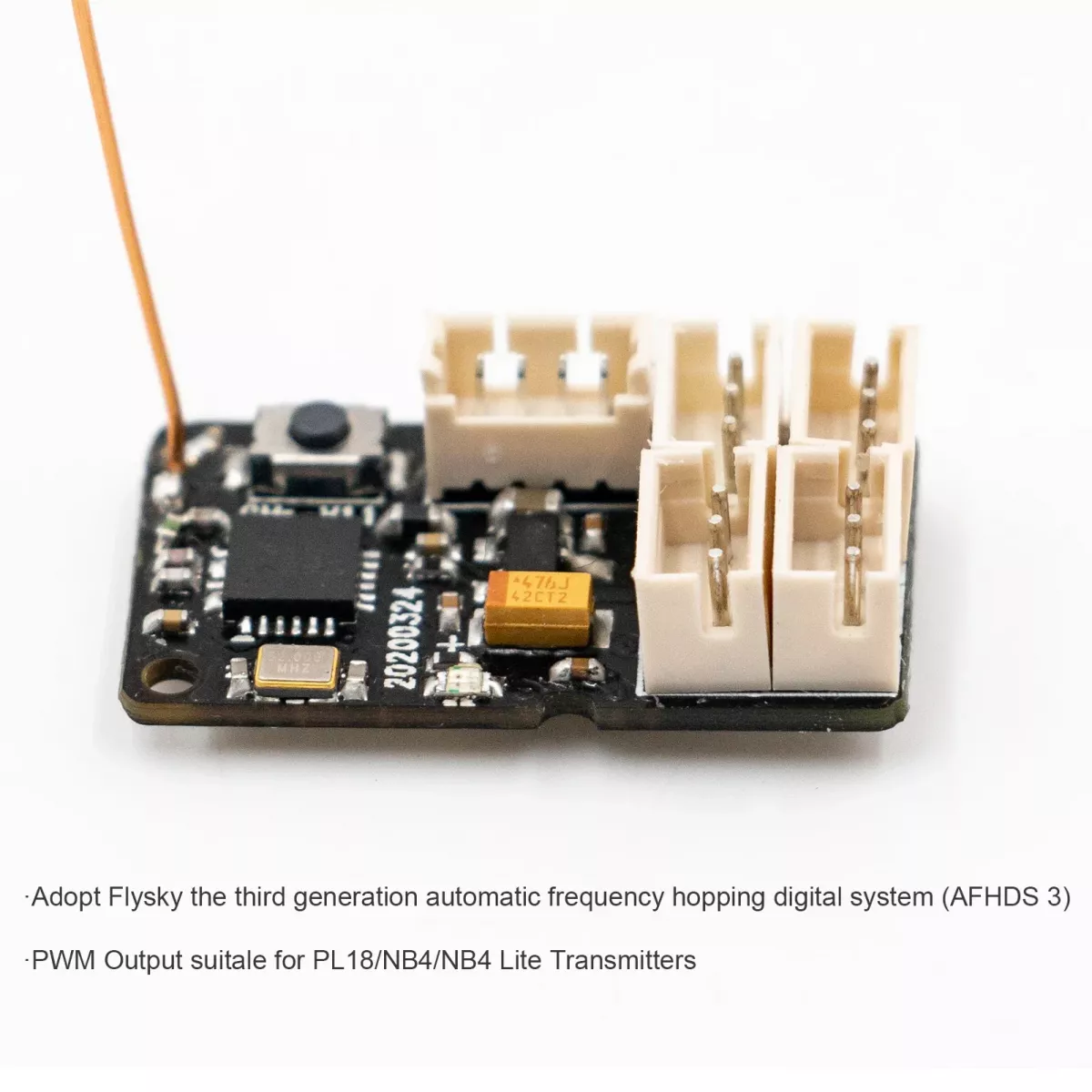 Приёмник FLYSKY GMR 2.4GHz 4CH AFHDS 3 PWM для радиоуправляемых авто, совместим с NB4/NB4 Lite Приёмник FLYSKY GMR 2.4GHz 4CH AFHDS 3 PWM для радиоуправляемых авто, совместим с NB4/NB4 Lite