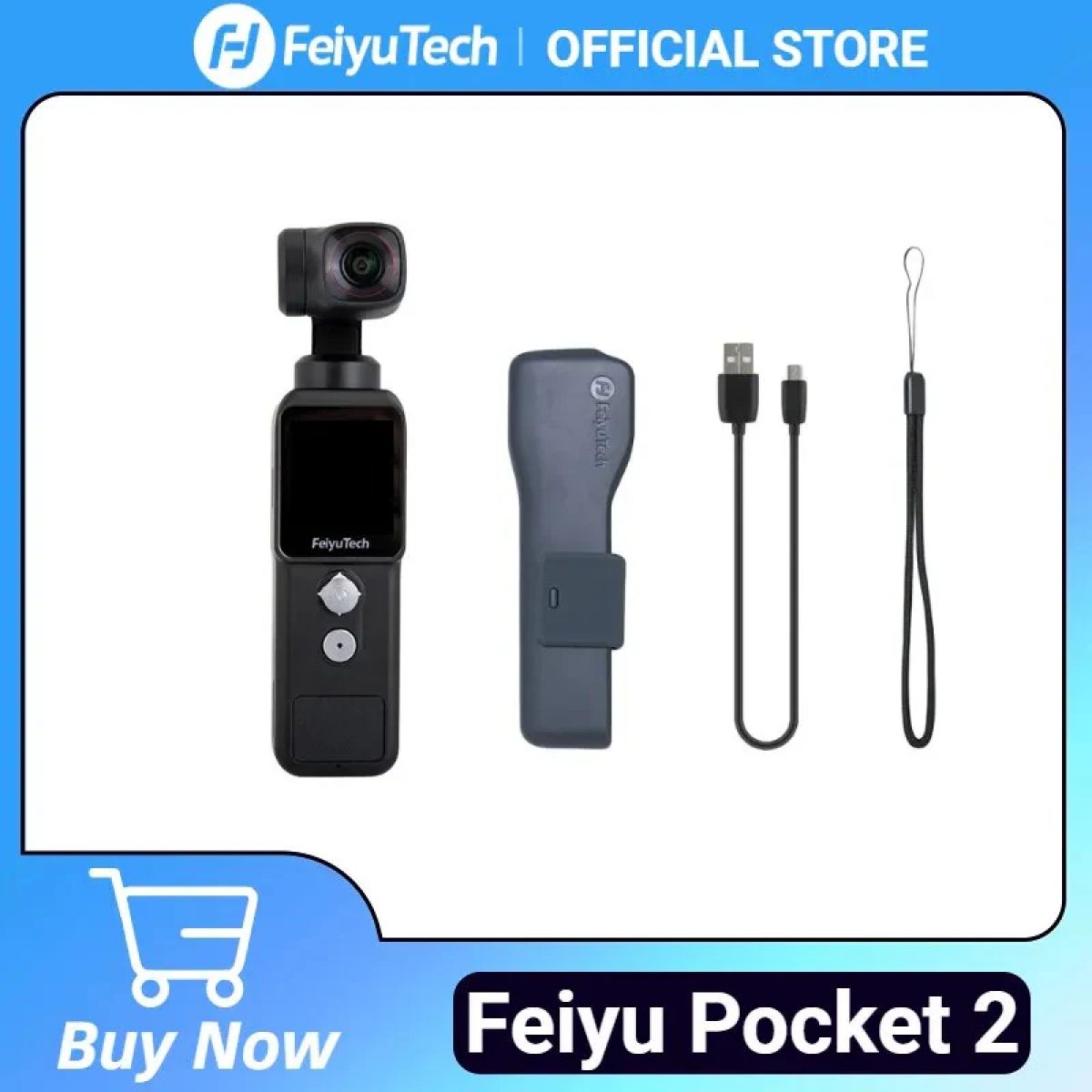 Feiyu Pocket 2 — ручная 3-осевая стабилизированная 4K экшн-камера с микрофоном, 130° обзор, 12 МП, 4X зум Feiyu Pocket 2 — ручная 3-осевая стабилизированная 4K экшн-камера с микрофоном, 130° обзор, 12 МП, 4X зум