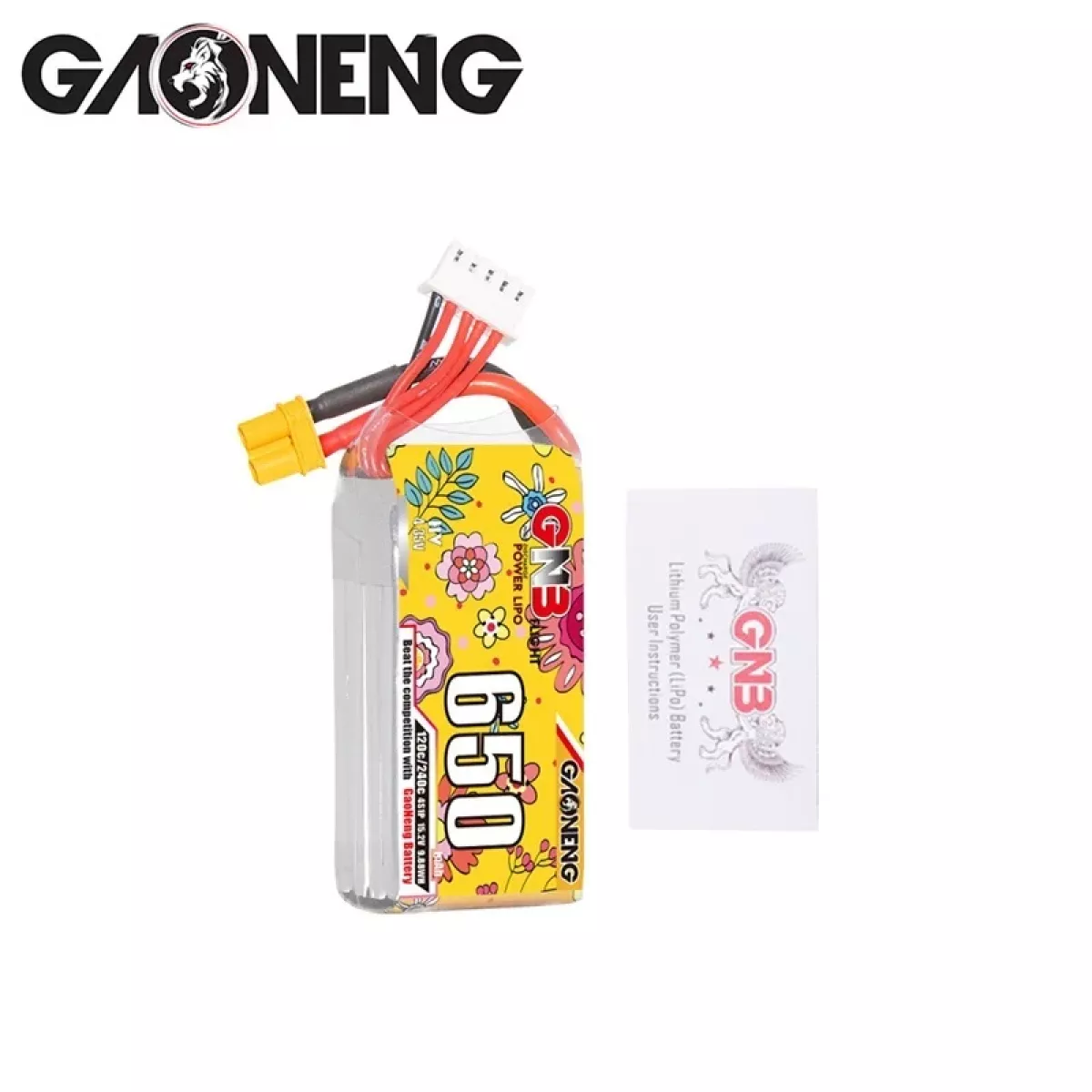 Аккумулятор GNB 4S HV 15.2В 650мАч 120C/240C LiPo для дронов с разъёмом XT30 Аккумулятор GNB 4S HV 15.2В 650мАч 120C/240C LiPo для дронов с разъёмом XT30