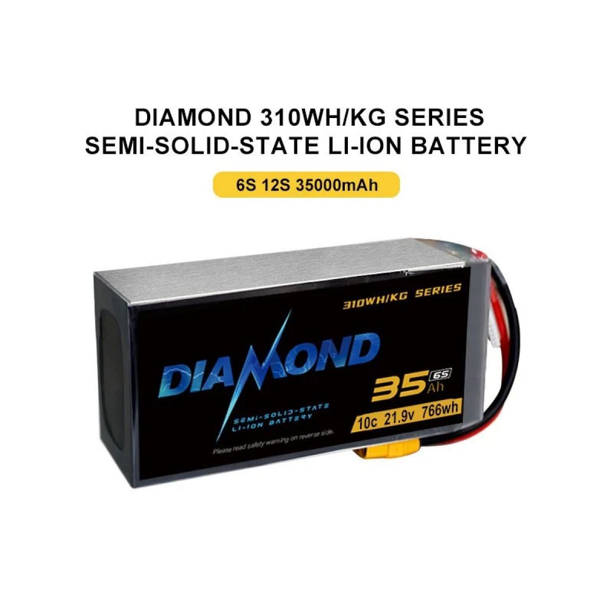 Diamond 21.9V 6S 35000mAh 10C полутвердотельная Li-ion батарея 35Ah 766Wh для БПЛА Diamond 21.9V 6S 35000mAh 10C полутвердотельная Li-ion батарея 35Ah 766Wh для БПЛА