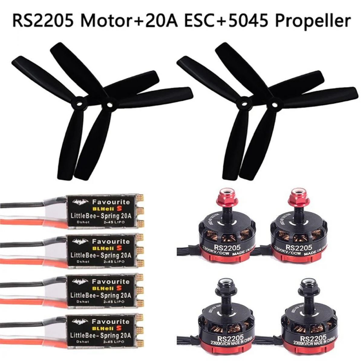 Бесколлекторный мотор RS2205 2205 2300KV с ESC LittleBee 20A/30A для FPV гоночного дрона QAV250 X210 Бесколлекторный мотор RS2205 2205 2300KV с ESC LittleBee 20A/30A для FPV гоночного дрона QAV250 X210