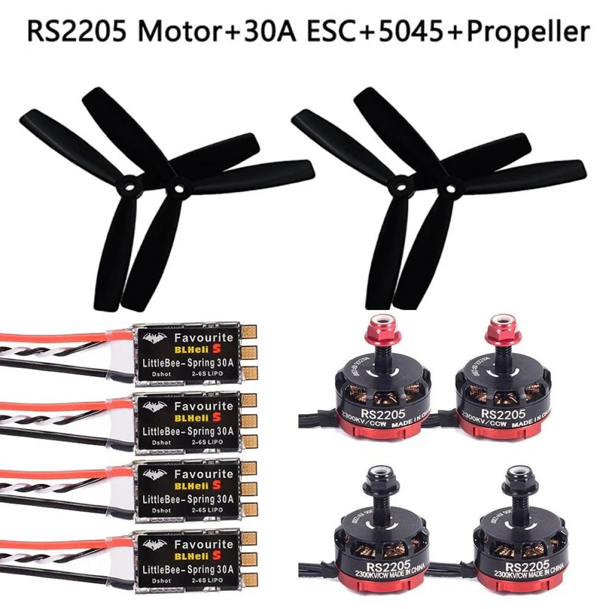 Бесколлекторный мотор RS2205 2205 2300KV с ESC LittleBee 20A/30A для FPV гоночного дрона QAV250 X210 Бесколлекторный мотор RS2205 2205 2300KV с ESC LittleBee 20A/30A для FPV гоночного дрона QAV250 X210