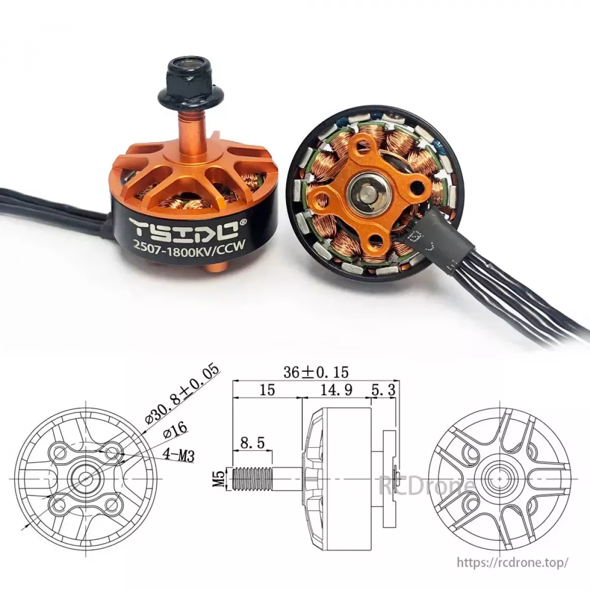 Бесщеточный мотор YSIDO 2507 1800KV 3-6S для 5" FPV дрона GEPRC Eachine Tyro129 Darwin129 Бесщеточный мотор YSIDO 2507 1800KV 3-6S для 5" FPV дрона GEPRC Eachine Tyro129 Darwin129