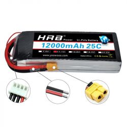 HRB Lipo аккумулятор 12000mAh 7.4V/11.1V/14.8V/18.5V/22.2V T Deans XT60 XT90 EC5 2S-6S RC FPV вертолёт самолёт