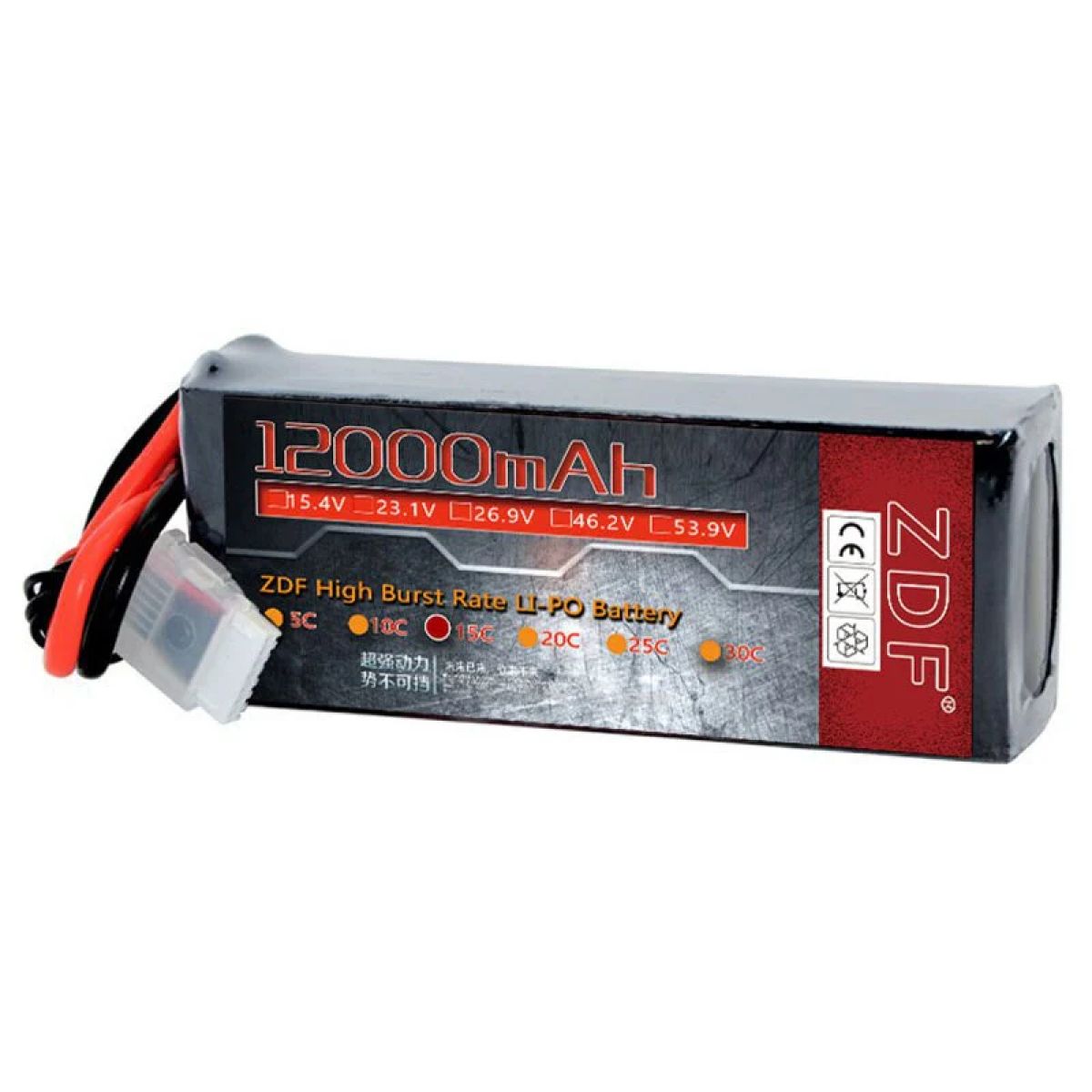 Аккумулятор ZDF 6S 23.1V 22.2V 12000mAh 12Ah для сельскохозяйственных дронов, лёгкий, длительный полёт Аккумулятор ZDF 6S 23.1V 22.2V 12000mAh 12Ah для сельскохозяйственных дронов, лёгкий, длительный полёт
