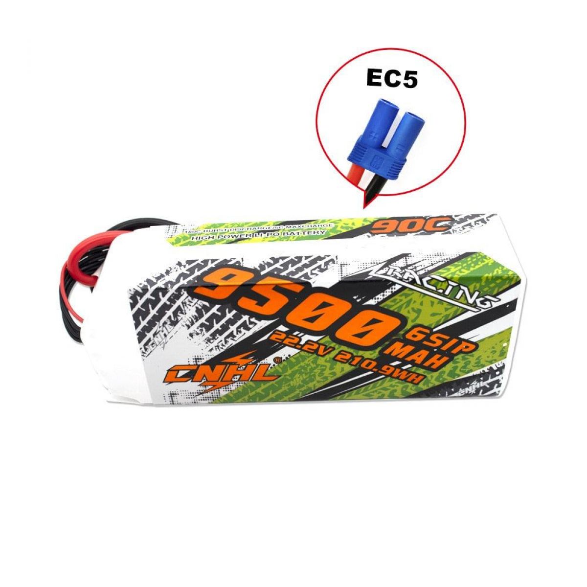 Аккумулятор CNHL Lipo 6S 22.2V 9500mAh 90C EC5 для FPV дрона, RC авто, лодок, танков, самолётов, вертолётов Аккумулятор CNHL Lipo 6S 22.2V 9500mAh 90C EC5 для FPV дрона, RC авто, лодок, танков, самолётов, вертолётов