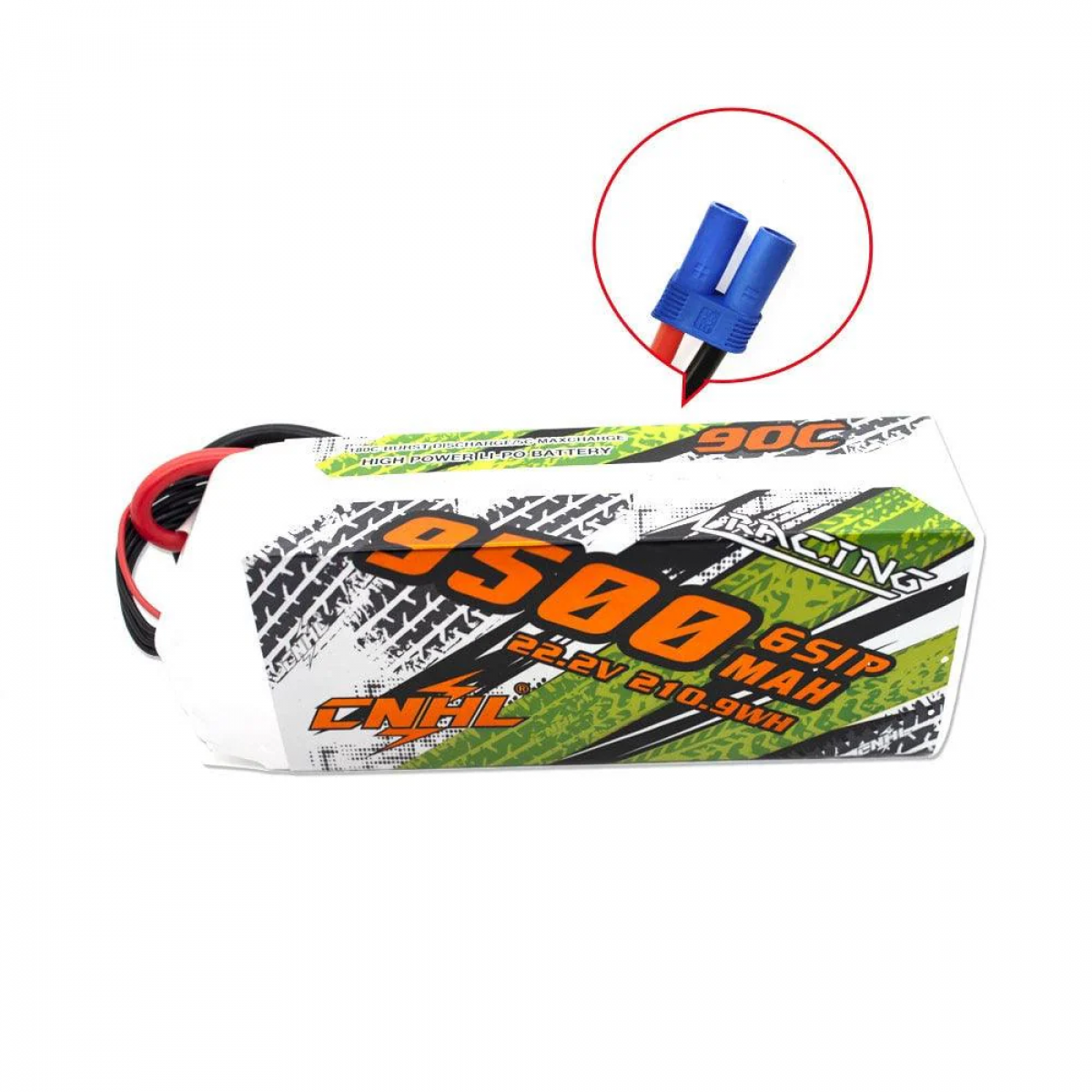 Аккумулятор CNHL Lipo 6S 22.2V 9500mAh 90C EC5 для FPV дрона, RC авто, лодок, танков, самолётов, вертолётов Аккумулятор CNHL Lipo 6S 22.2V 9500mAh 90C EC5 для FPV дрона, RC авто, лодок, танков, самолётов, вертолётов