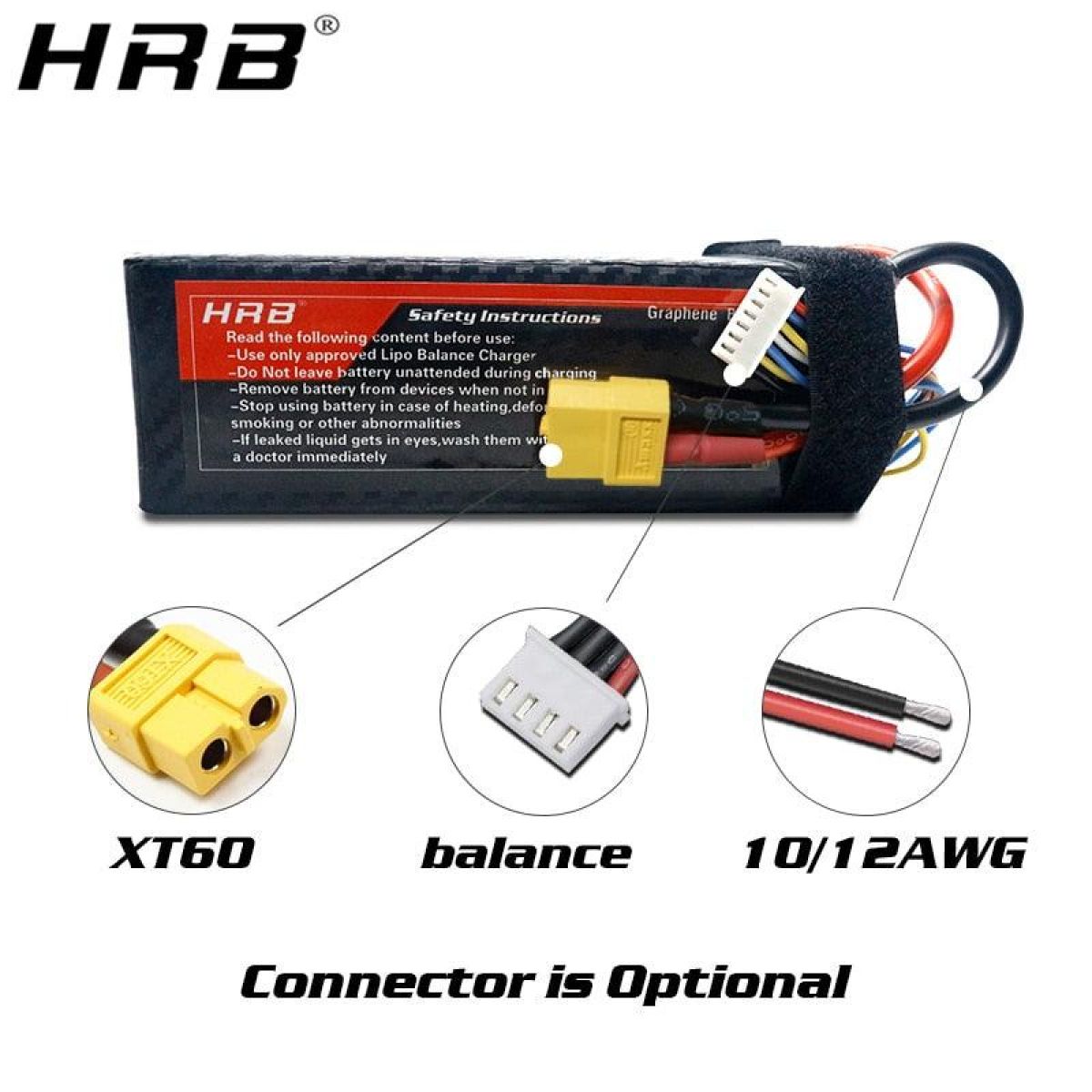 Аккумулятор HRB Graphene LiPo 3S/2S/4S/5S/6S 11.1V-22.2V 3000-6000mAh для RC XT60, самолёты Аккумулятор HRB Graphene LiPo 3S/2S/4S/5S/6S 11.1V-22.2V 3000-6000mAh для RC XT60, самолёты