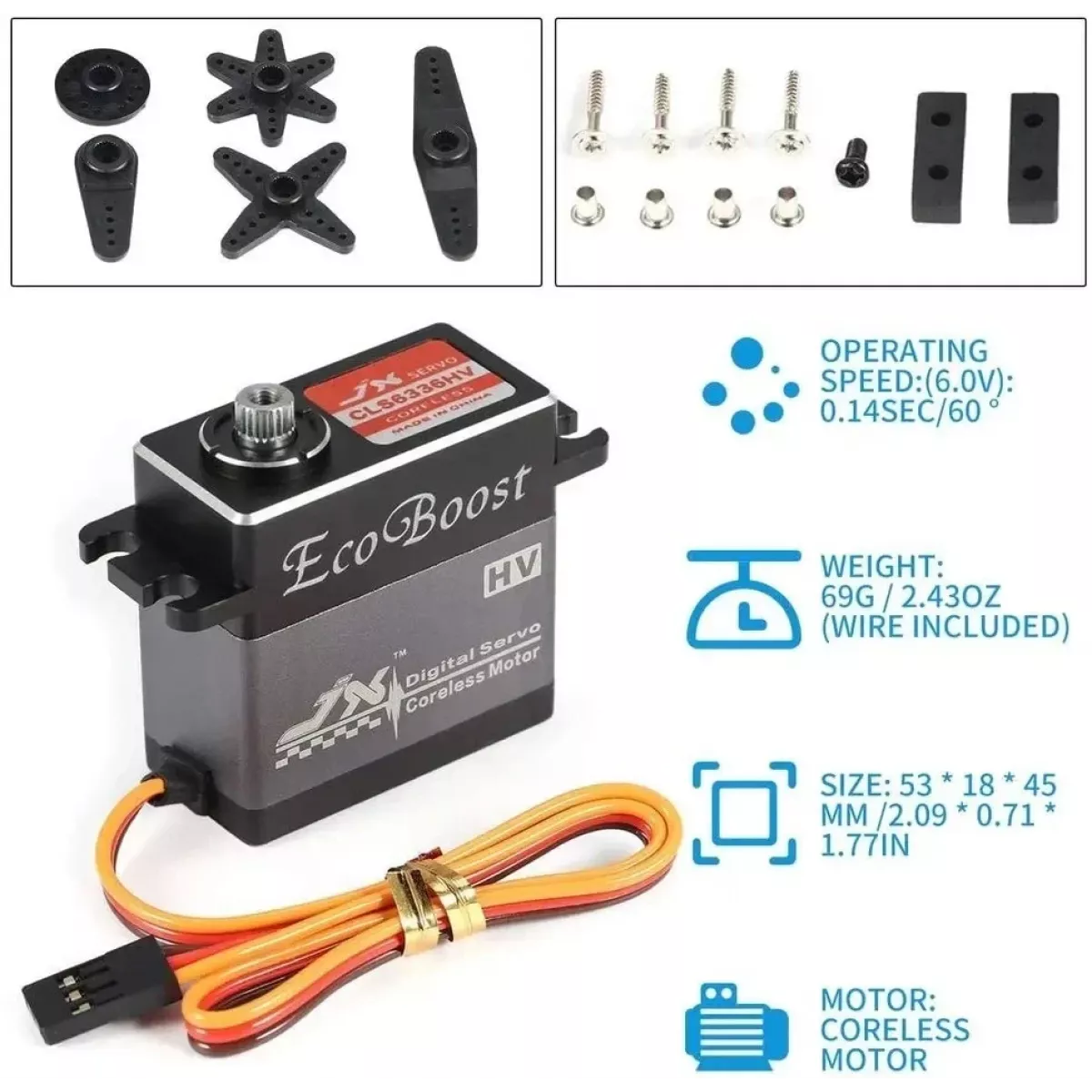 JX Servo CLS6336HV/CLS6322HV, 35кг/21кг, высокоточный цифровой сервопривод для RC вертолёта/авто JX Servo CLS6336HV/CLS6322HV, 35кг/21кг, высокоточный цифровой сервопривод для RC вертолёта/авто