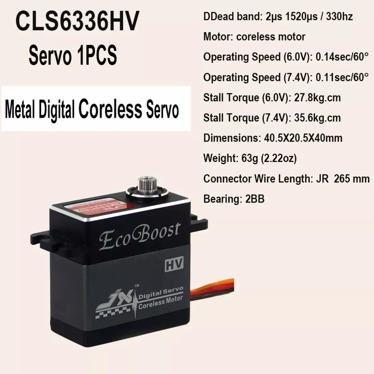JX Servo CLS6336HV/CLS6322HV, 35кг/21кг, высокоточный цифровой сервопривод для RC вертолёта/авто JX Servo CLS6336HV/CLS6322HV, 35кг/21кг, высокоточный цифровой сервопривод для RC вертолёта/авто