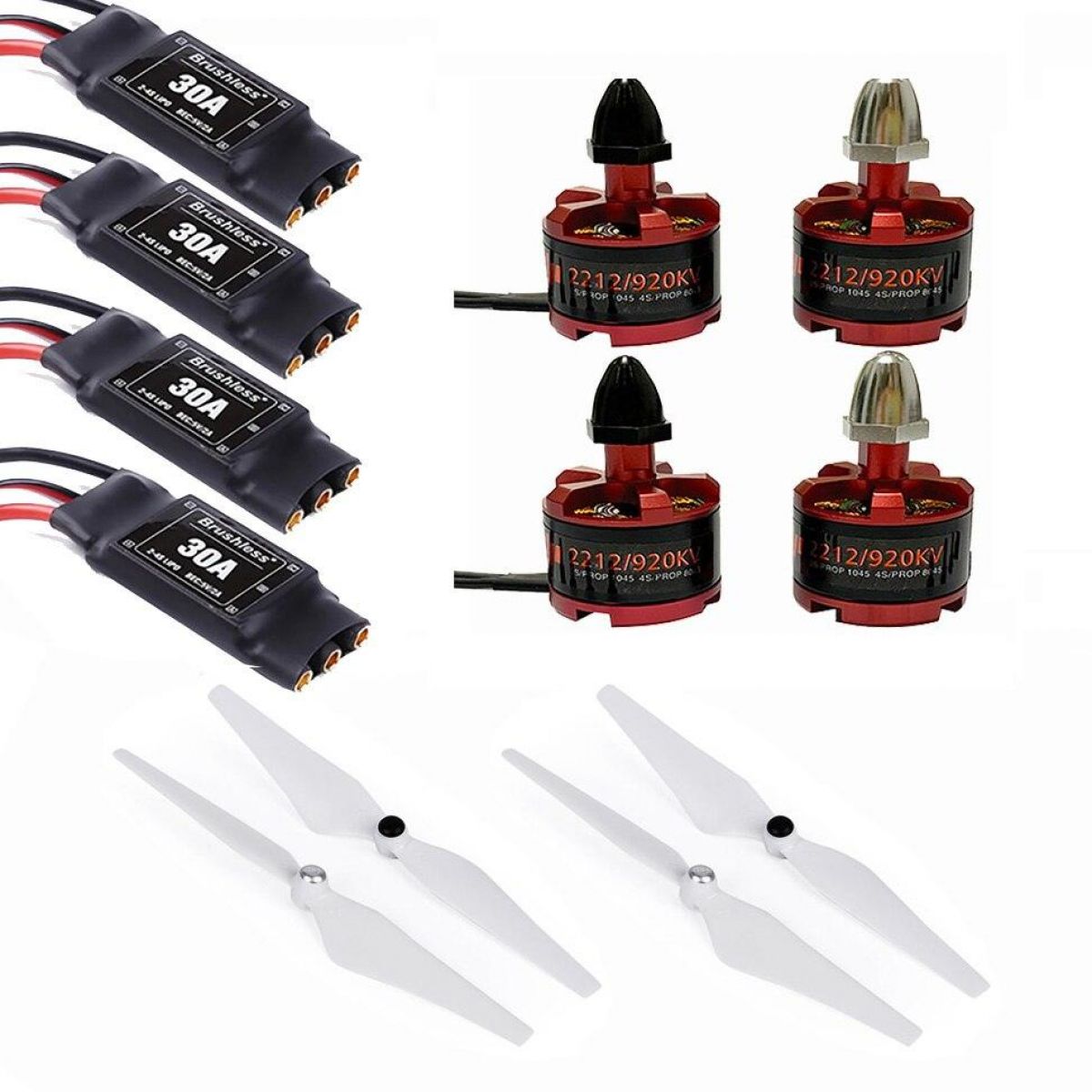 Бесколлекторный мотор 2212 920KV и ESC 30A 2-4S с пропеллером 9450 для квадрокоптеров F450/F550 Бесколлекторный мотор 2212 920KV и ESC 30A 2-4S с пропеллером 9450 для квадрокоптеров F450/F550