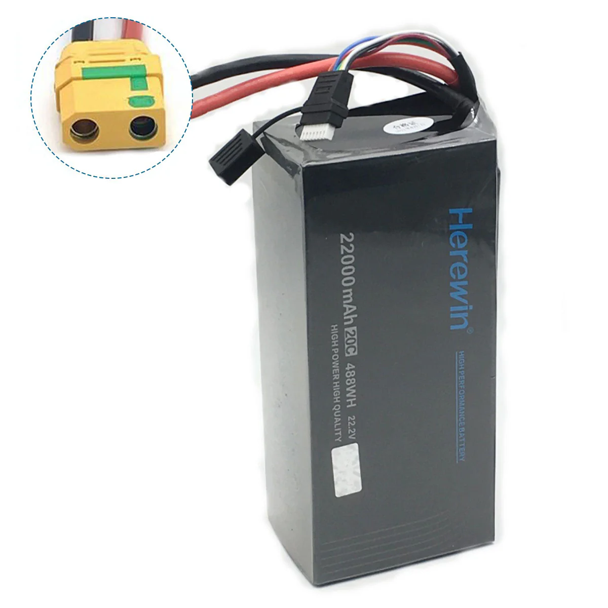 Herewin RC LiPo аккумулятор 6S 22.2В 22000мАч 20C для авто, самолётов, дронов и радиомоделей Herewin RC LiPo аккумулятор 6S 22.2В 22000мАч 20C для авто, самолётов, дронов и радиомоделей