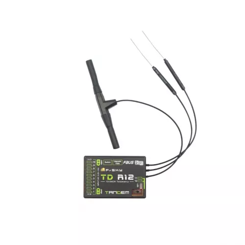 FrSky TD R12 — двухдиапазонный 12-канальный приёмник с тремя антеннами (2×2.4G, 1×900M)