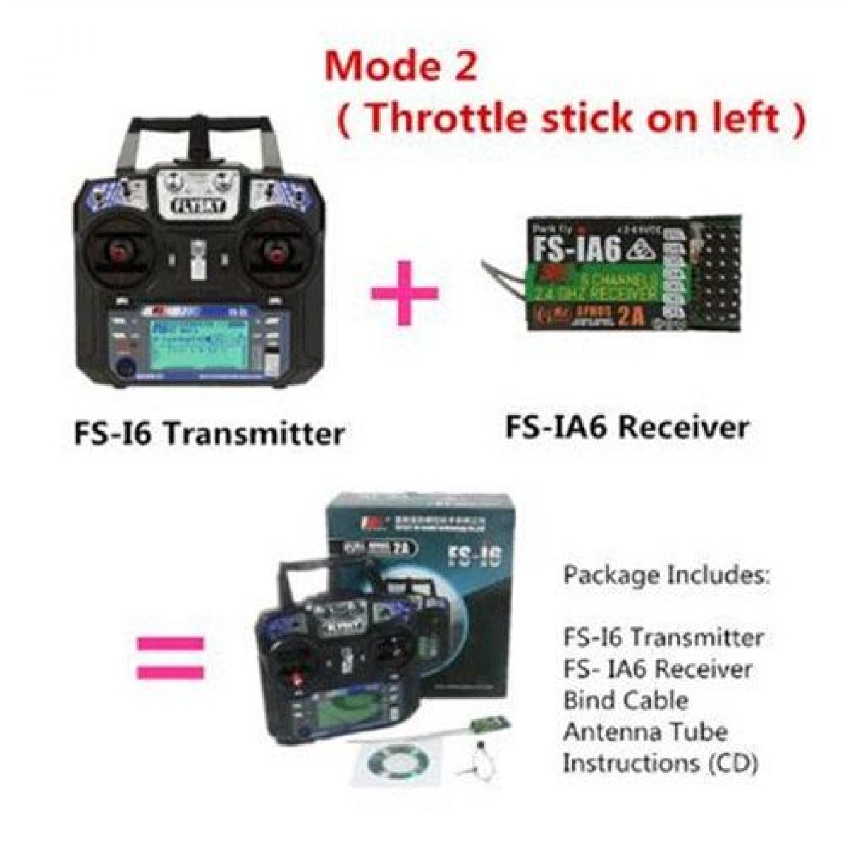 Пульт Flysky FS-i6 2.4G 6 каналов с приёмником FS-iA6 для RC вертолётов, самолётов и квадрокоптеров Пульт Flysky FS-i6 2.4G 6 каналов с приёмником FS-iA6 для RC вертолётов, самолётов и квадрокоптеров