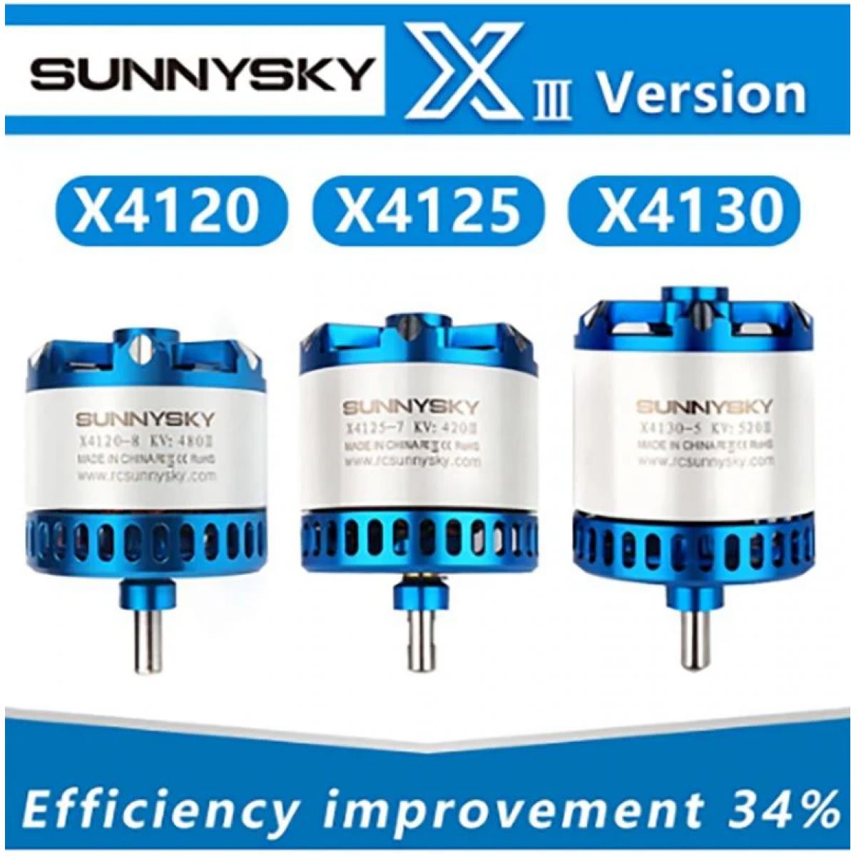 Бесщеточный мотор SUNNYSKY X4120-III/X4125-III/X4130-III 310KV-480KV для квадрокоптеров и самолетов Бесщеточный мотор SUNNYSKY X4120-III/X4125-III/X4130-III 310KV-480KV для квадрокоптеров и самолетов