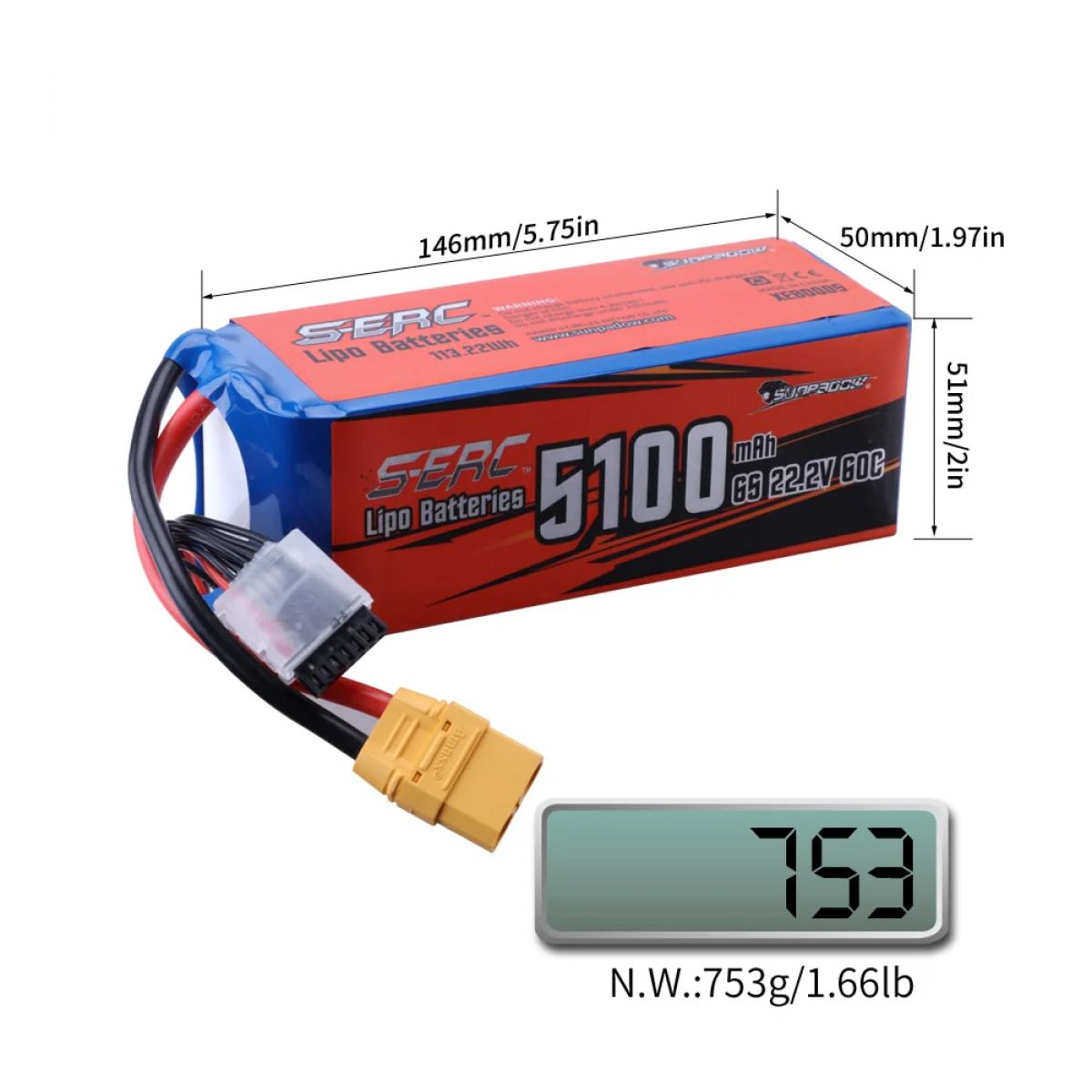 Аккумулятор Sunpadow RC LiPo 3S 4S 6S 5100mAh 11.1V 14.8V 22.2V XT60 XT90 для дрона, самолёта, FPV Аккумулятор Sunpadow RC LiPo 3S 4S 6S 5100mAh 11.1V 14.8V 22.2V XT60 XT90 для дрона, самолёта, FPV