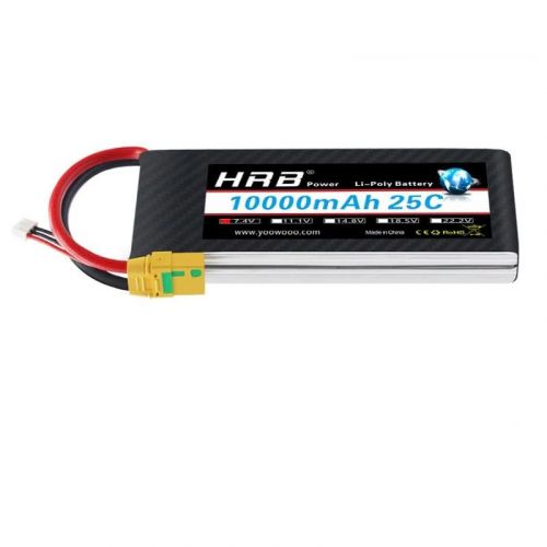 HRB Lipo 2S аккумулятор 7.4V 10000mAh 25C с разъемами XT60 T EC2 EC3 EC5 XT90 XT30 для RC моделей
