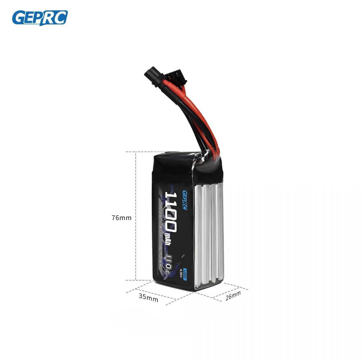 Аккумулятор GEPRC 4S 1100mAh 110C для FPV квадрокоптеров 3-5 дюймов, аксессуары для дронов Аккумулятор GEPRC 4S 1100mAh 110C для FPV квадрокоптеров 3-5 дюймов, аксессуары для дронов