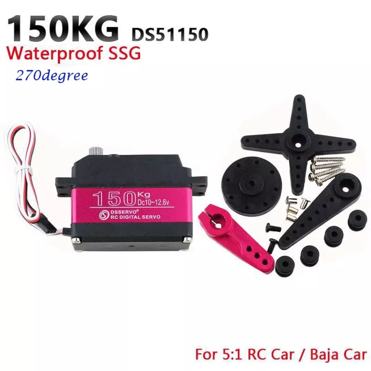 DSServo цифровой металлический сервопривод 25-150KG, 180/270°, для RC авто и роботов DSServo цифровой металлический сервопривод 25-150KG, 180/270°, для RC авто и роботов