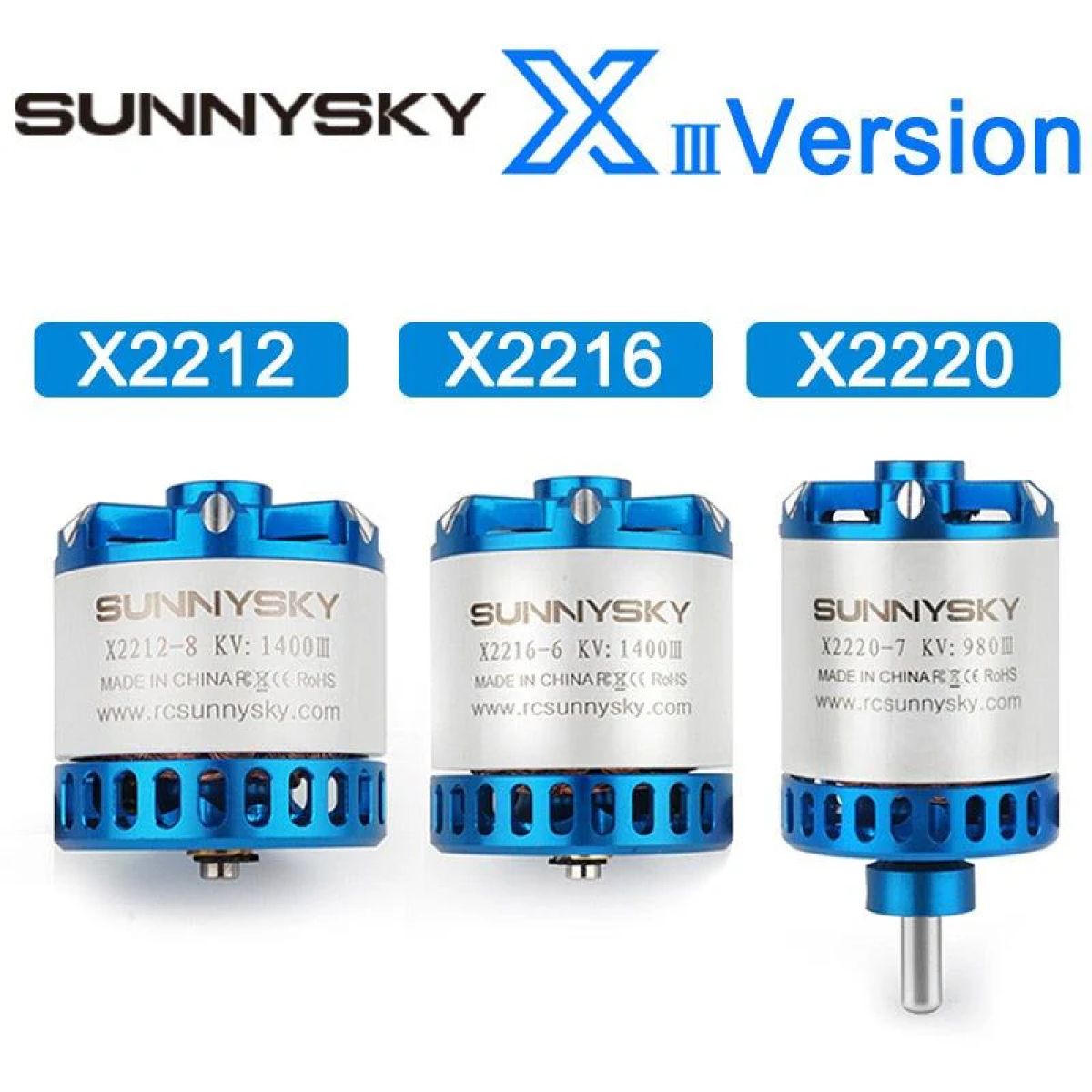 Бесколлекторный мотор SUNNYSKY X2212-III/X2216-III/X2220-III 880KV–2200KV для RC моделей Бесколлекторный мотор SUNNYSKY X2212-III/X2216-III/X2220-III 880KV–2200KV для RC моделей
