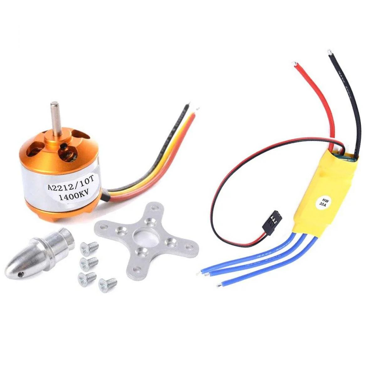 Бесщеточный мотор XXD A2212 1400KV, 30A ESC, крепление, пропеллеры 8060 для RC самолёта/вертолёта Бесщеточный мотор XXD A2212 1400KV, 30A ESC, крепление, пропеллеры 8060 для RC самолёта/вертолёта