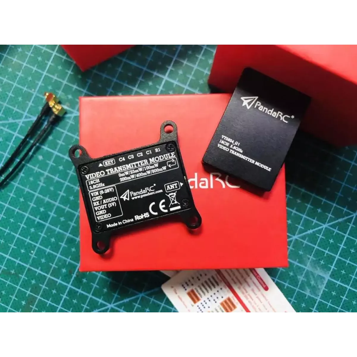 Передатчик PandaRC VT5804 X1 Q1 VTX 5.8ГГц 16 каналов 6–26В OSD для FPV-дронов гонок Передатчик PandaRC VT5804 X1 Q1 VTX 5.8ГГц 16 каналов 6–26В OSD для FPV-дронов гонок