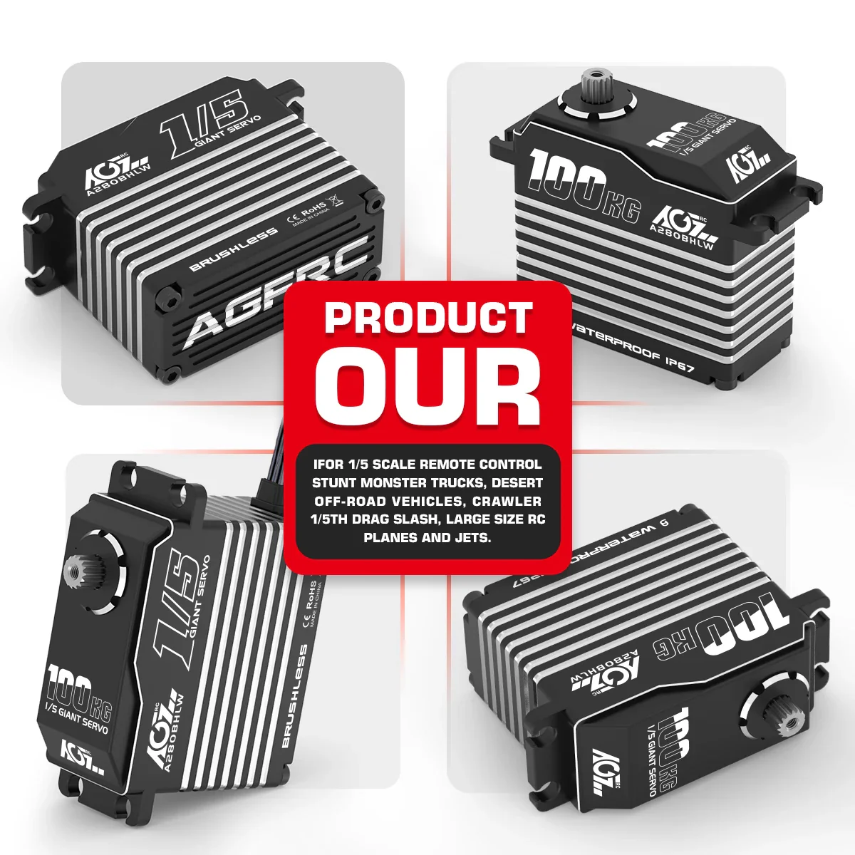 AGFRC A280BHMW/A280BHLW 78КГ/100КГ HV WP бесщеточный серво для 1/5 RC авто, самолётов, катеров AGFRC A280BHMW/A280BHLW 78КГ/100КГ HV WP бесщеточный серво для 1/5 RC авто, самолётов, катеров