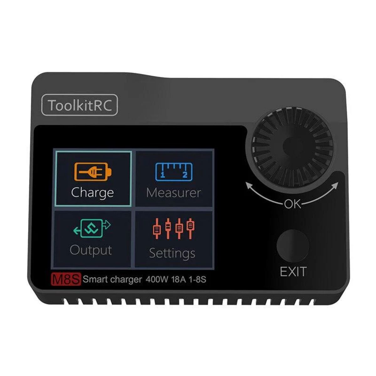 Зарядное устройство ToolkitRC M8S 400Вт 18A с ЖК-экраном для аккумуляторов 2S-8S LiPo дронов Зарядное устройство ToolkitRC M8S 400Вт 18A с ЖК-экраном для аккумуляторов 2S-8S LiPo дронов