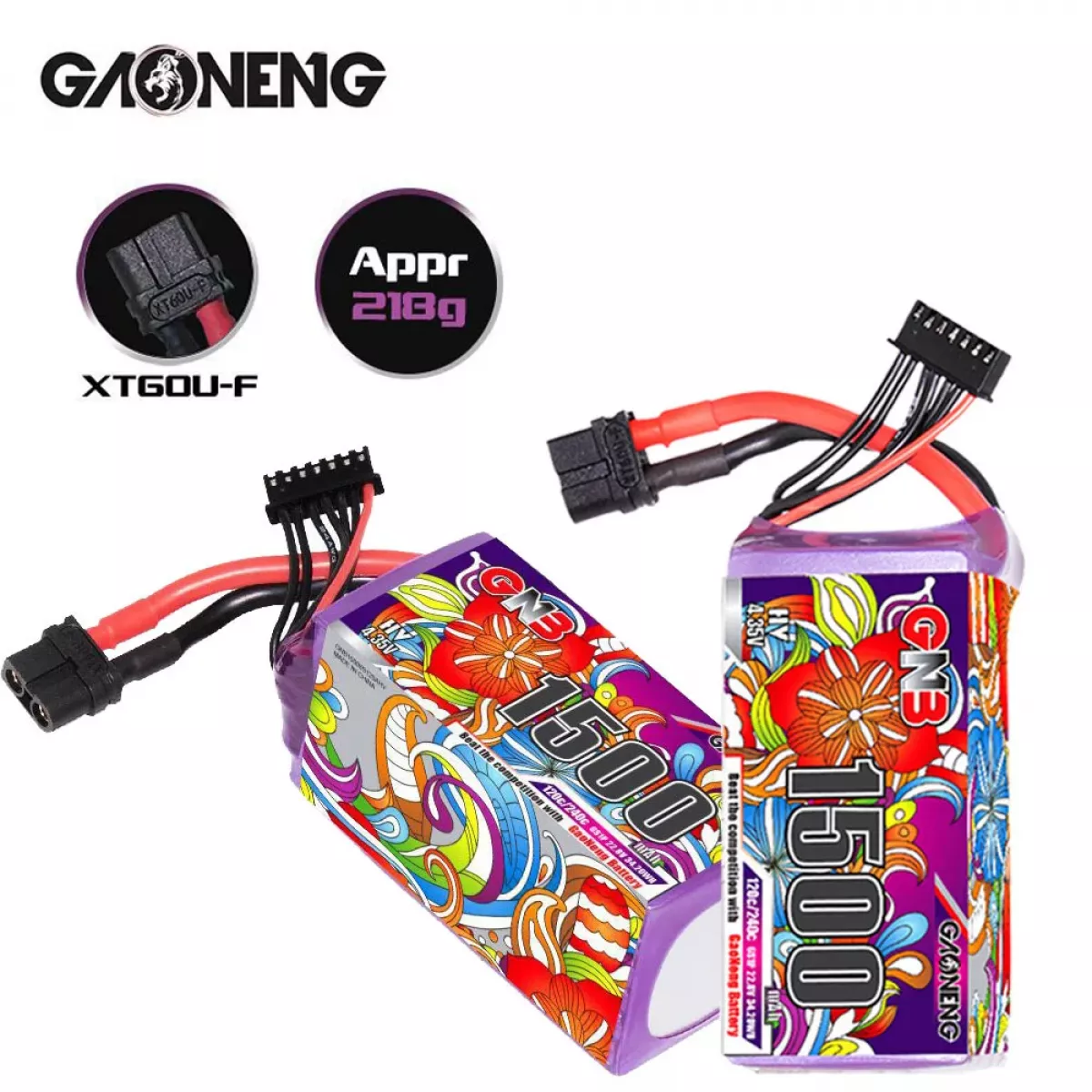 Аккумулятор GaoNeng GNB 6S HV 22.8В 1500мАч 120c/240c LiPo для дронов Аккумулятор GaoNeng GNB 6S HV 22.8В 1500мАч 120c/240c LiPo для дронов