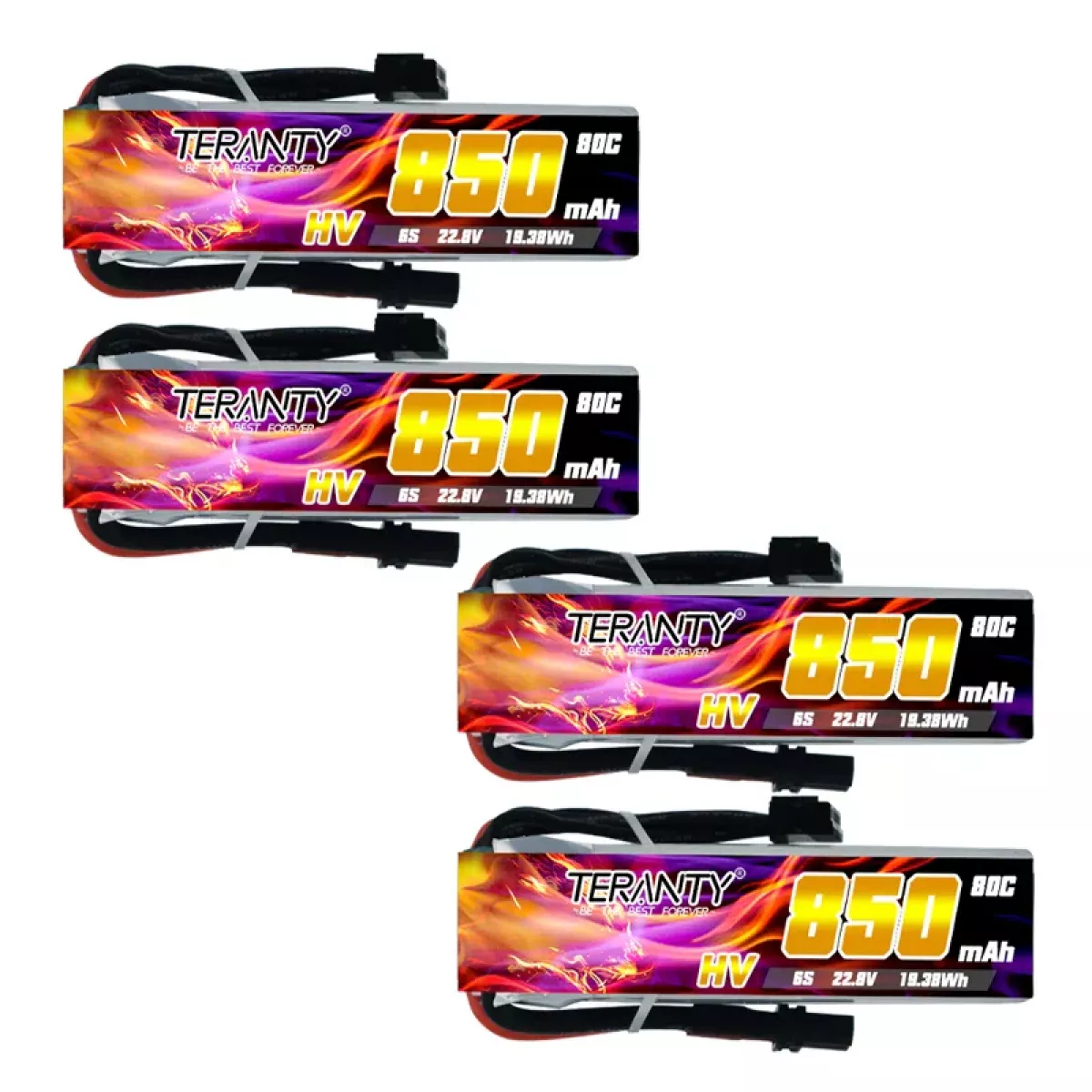 Аккумулятор Teranty 6S HV 22.8V 850mAh 80/160C LiPo для FPV-дронов и гонок Аккумулятор Teranty 6S HV 22.8V 850mAh 80/160C LiPo для FPV-дронов и гонок