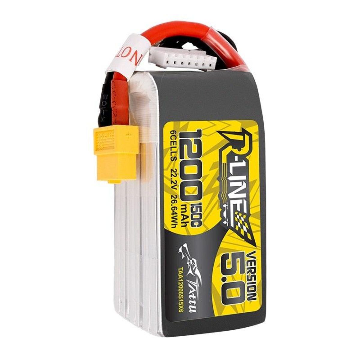 Аккумулятор Tattu R-Line V5 1200/1400mAh 150C 6S 22.2V Lipo XT60 для FPV дронов и квадрокоптеров Аккумулятор Tattu R-Line V5 1200/1400mAh 150C 6S 22.2V Lipo XT60 для FPV дронов и квадрокоптеров