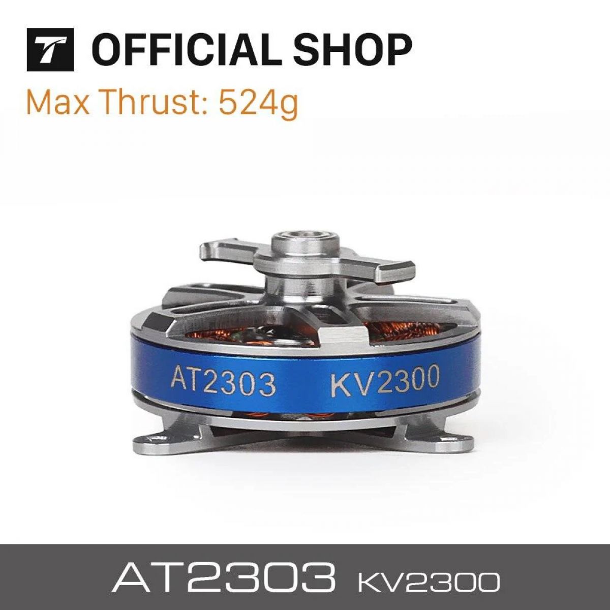 Бесколлекторный мотор T-MOTOR AT2303 Short Shaft KV1500/1800/2300, 524 г для F3P гоночных дронов Бесколлекторный мотор T-MOTOR AT2303 Short Shaft KV1500/1800/2300, 524 г для F3P гоночных дронов