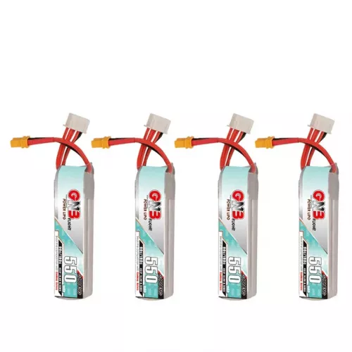Набор 4 шт. GNB 4S 14.8V 550mAh 90C/180C LiPo аккумуляторов для FPV дрона