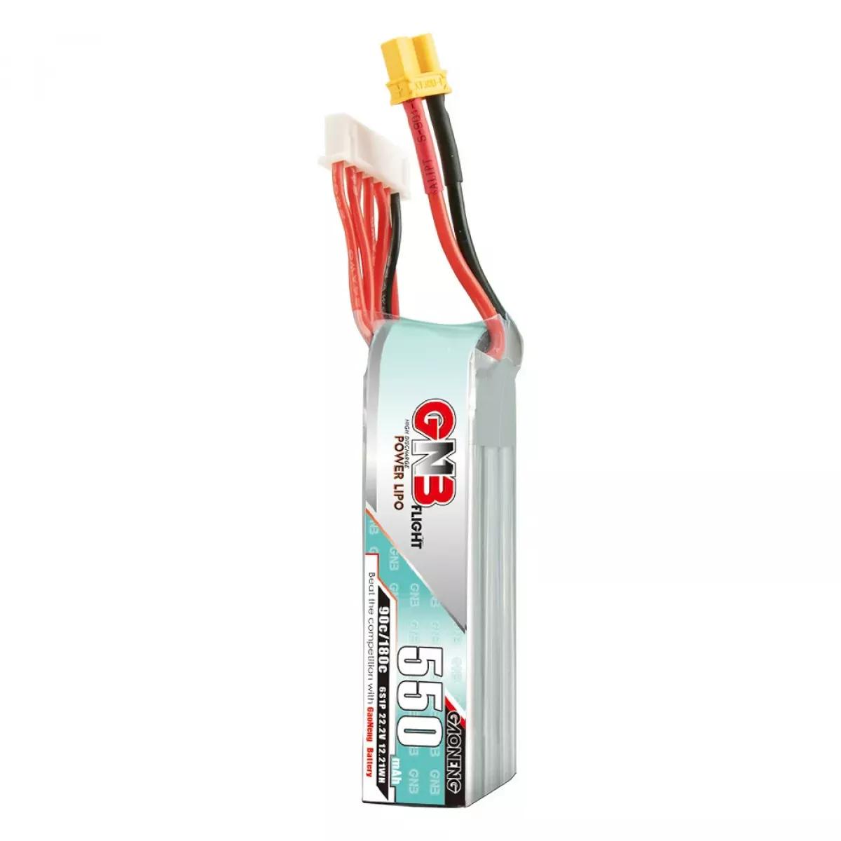 Аккумулятор LiPo GNB 6S 22.2В 550мАч 90C/180C для квадрокоптера, комплект 3 шт. Аккумулятор LiPo GNB 6S 22.2В 550мАч 90C/180C для квадрокоптера, комплект 3 шт.