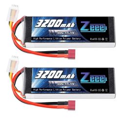 2шт Zeee 11.1V 50C 3200mAh 3S Lipo аккумулятор с разъемом Deans для RC самолётов, авто, лодок